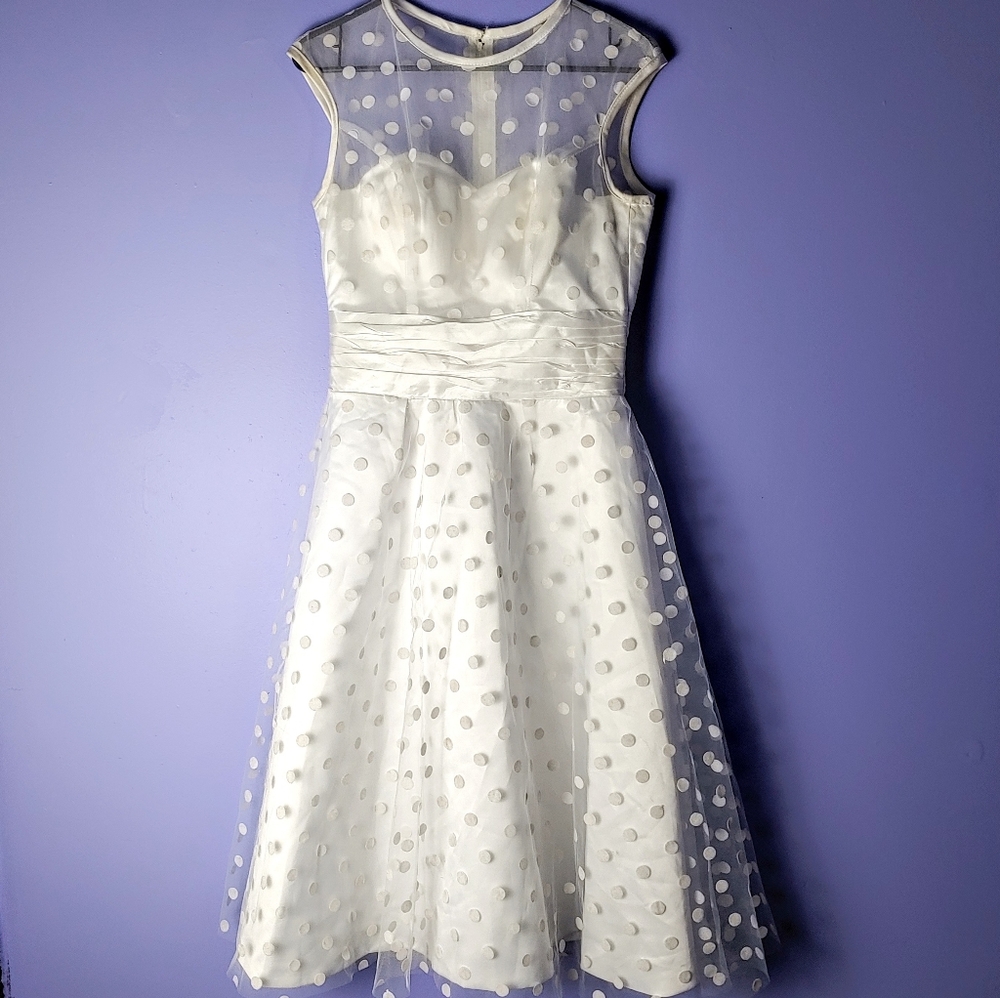 White polka dot lolita sleeveless dress